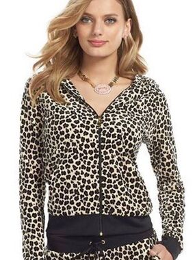 Juicy Couture Leopard Print Jacket - Tan, Black, Brown